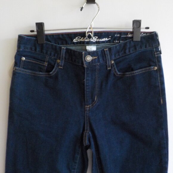 Eddie Bauer Women's Jeans - Size 6 - Slightly Curvy Bootcut - Dark Wash - (458) - Picture 1 of 7